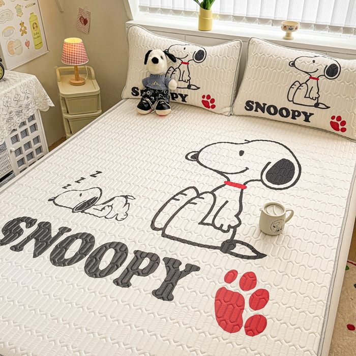 91家纺网 家纺一手货源 找家纺 （总）梓之赫 2026新款史努比凉感丝乳胶凉席席子夏被夏凉被空调被