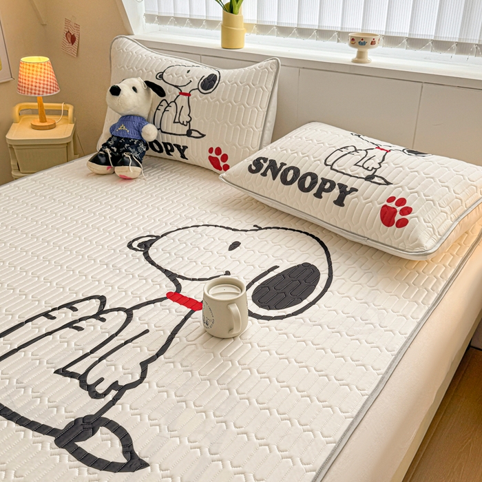 91家纺网 家纺一手货源 找家纺 （总）梓之赫 2026新款史努比凉感丝乳胶凉席席子夏被夏凉被空调被