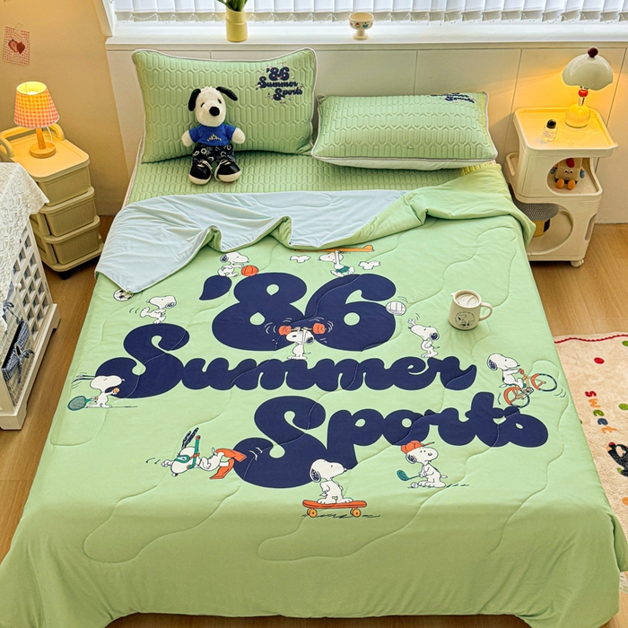 91家纺网 家纺一手货源 找家纺 （总）梓之赫 2026新款史努比凉感丝乳胶凉席席子夏被夏凉被空调被