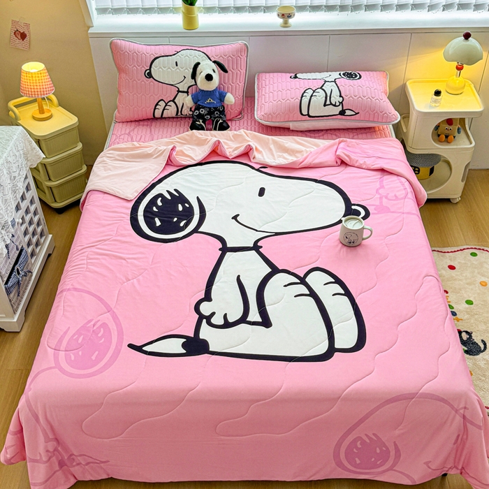 91家纺网 家纺一手货源 找家纺 （总）梓之赫 2026新款史努比凉感丝乳胶凉席席子夏被夏凉被空调被