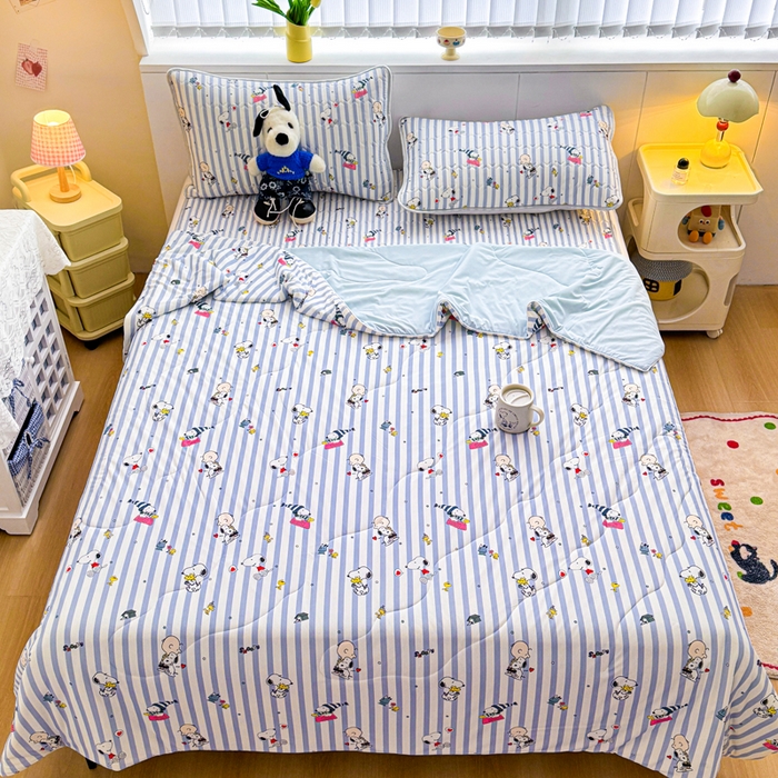 梓之赫 2026新款史努比凉感丝乳胶凉席席子夏被夏凉被空调被 史努比俱乐部