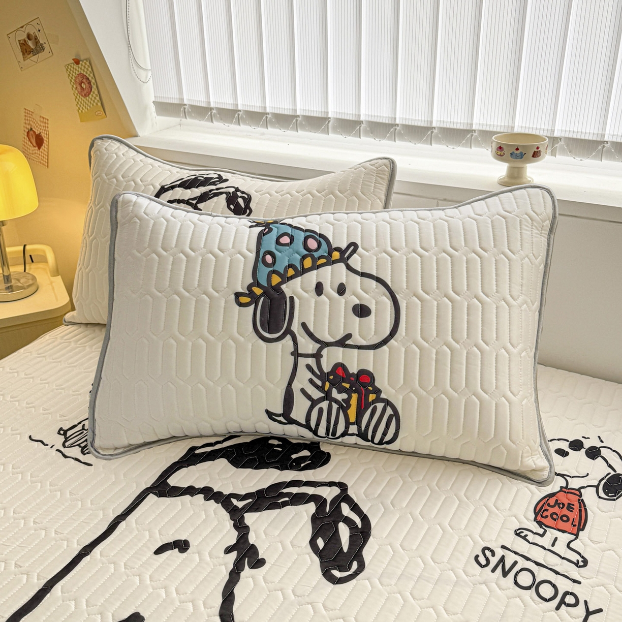 91家纺网 家纺一手货源 找家纺 梓之赫 2026新款史努比凉感丝乳胶凉席席子夏被夏凉被空调被 史努比快乐世界