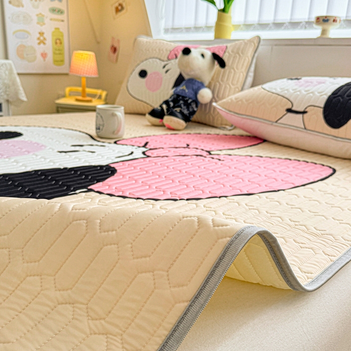 91家纺网 家纺一手货源 找家纺 梓之赫 2026新款史努比凉感丝乳胶凉席席子夏被夏凉被空调被 史努比公主妆