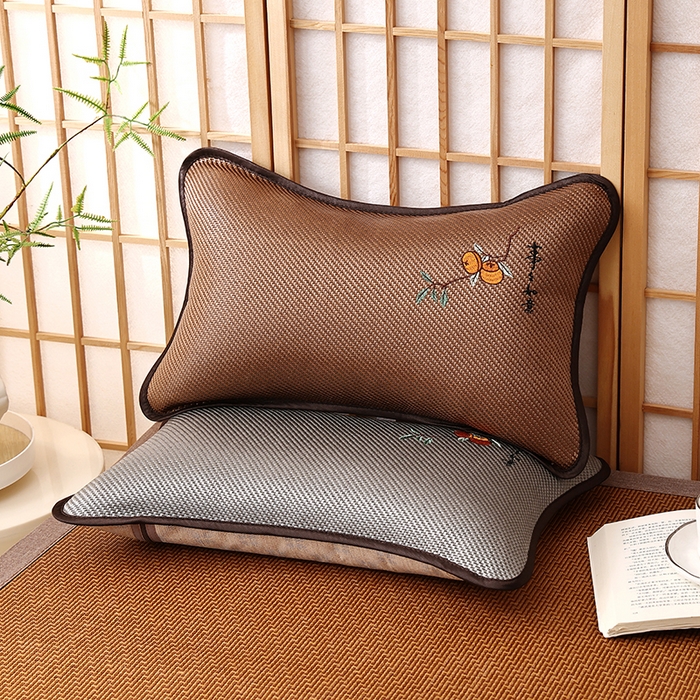 91家纺网 家纺一手货源 找家纺 澜鸟枕业 2026新款冰藤刺绣荞麦枕枕头枕芯 组合图