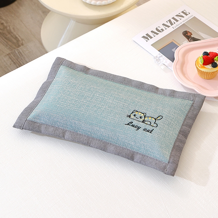 91家纺网 家纺一手货源 找家纺 （总）澜鸟枕业 2026新款冰丝动物海豚刺绣荞麦枕枕头枕芯