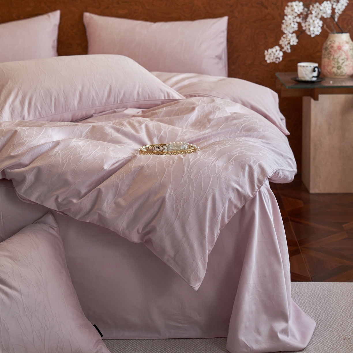 91家纺网 家纺一手货源 找家纺 （总）亿梵家居 2026新款100支长绒棉纯棉厚织大提花四件套