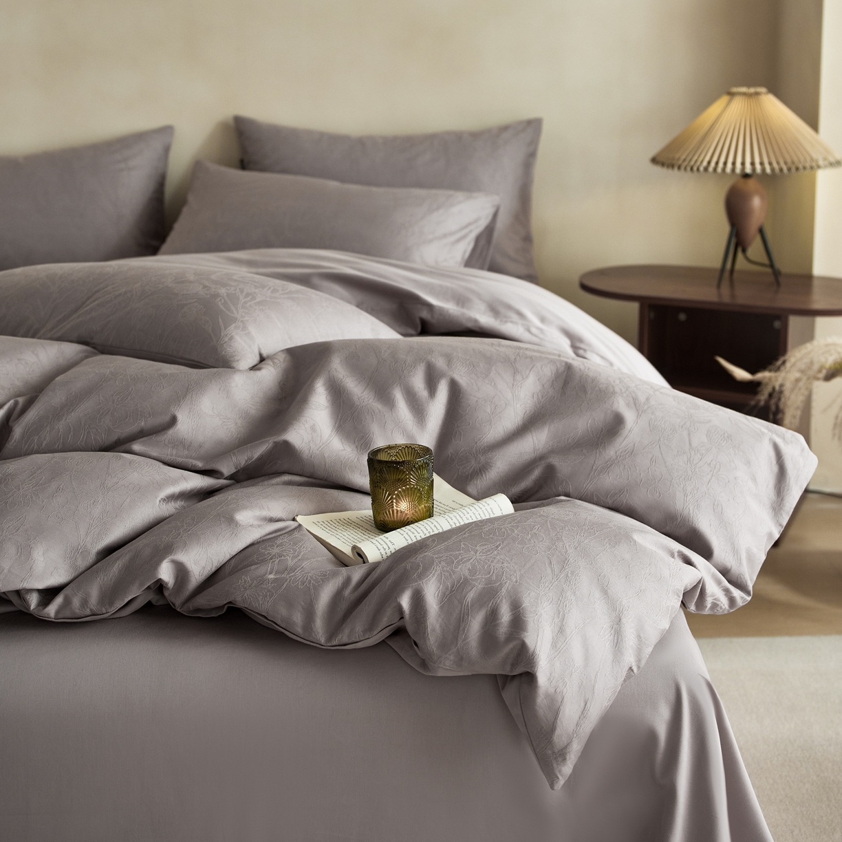 91家纺网 家纺一手货源 找家纺 （总）亿梵家居 2026新款100支长绒棉纯棉厚织大提花四件套