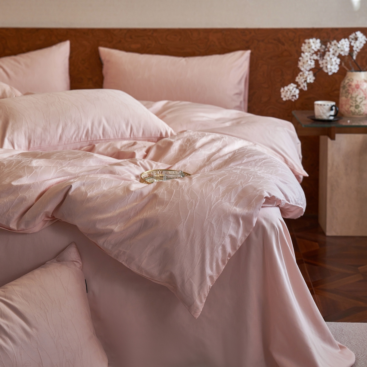 91家纺网 家纺一手货源 找家纺 （总）亿梵家居 2026新款100支长绒棉纯棉厚织大提花四件套