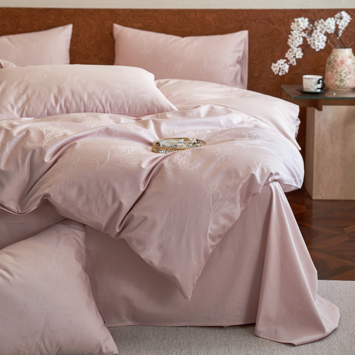 91家纺网 家纺一手货源 找家纺 （总）亿梵家居 2026新款100支长绒棉纯棉厚织大提花四件套