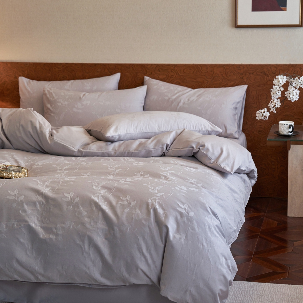 91家纺网 家纺一手货源 找家纺 （总）亿梵家居 2026新款100支长绒棉纯棉厚织大提花四件套