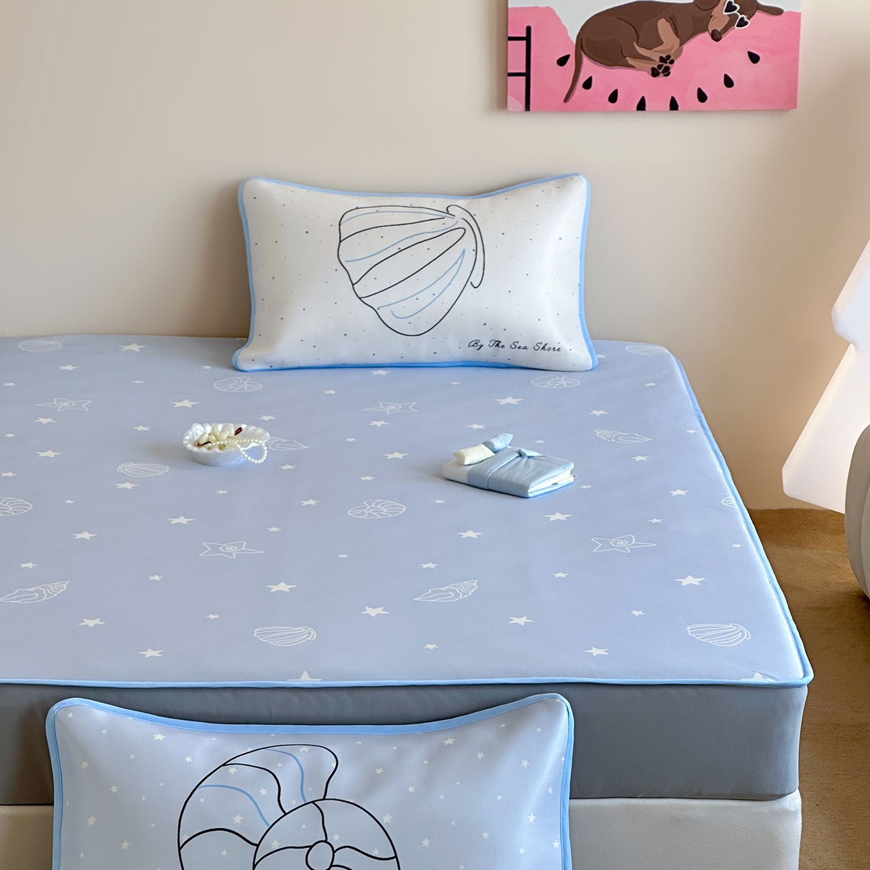 91家纺网 家纺一手货源 找家纺 （总）桃喜 2026新款数码印花冰纤维牛奶丝凉席