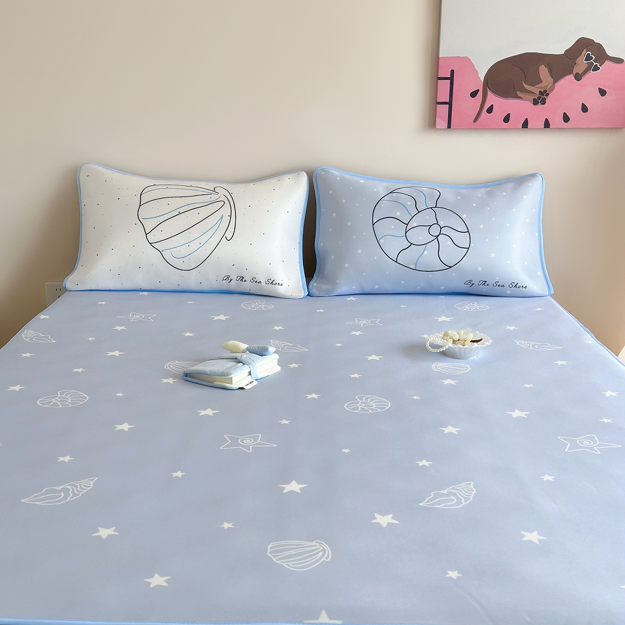 91家纺网 家纺一手货源 找家纺 （总）桃喜 2026新款数码印花冰纤维牛奶丝凉席