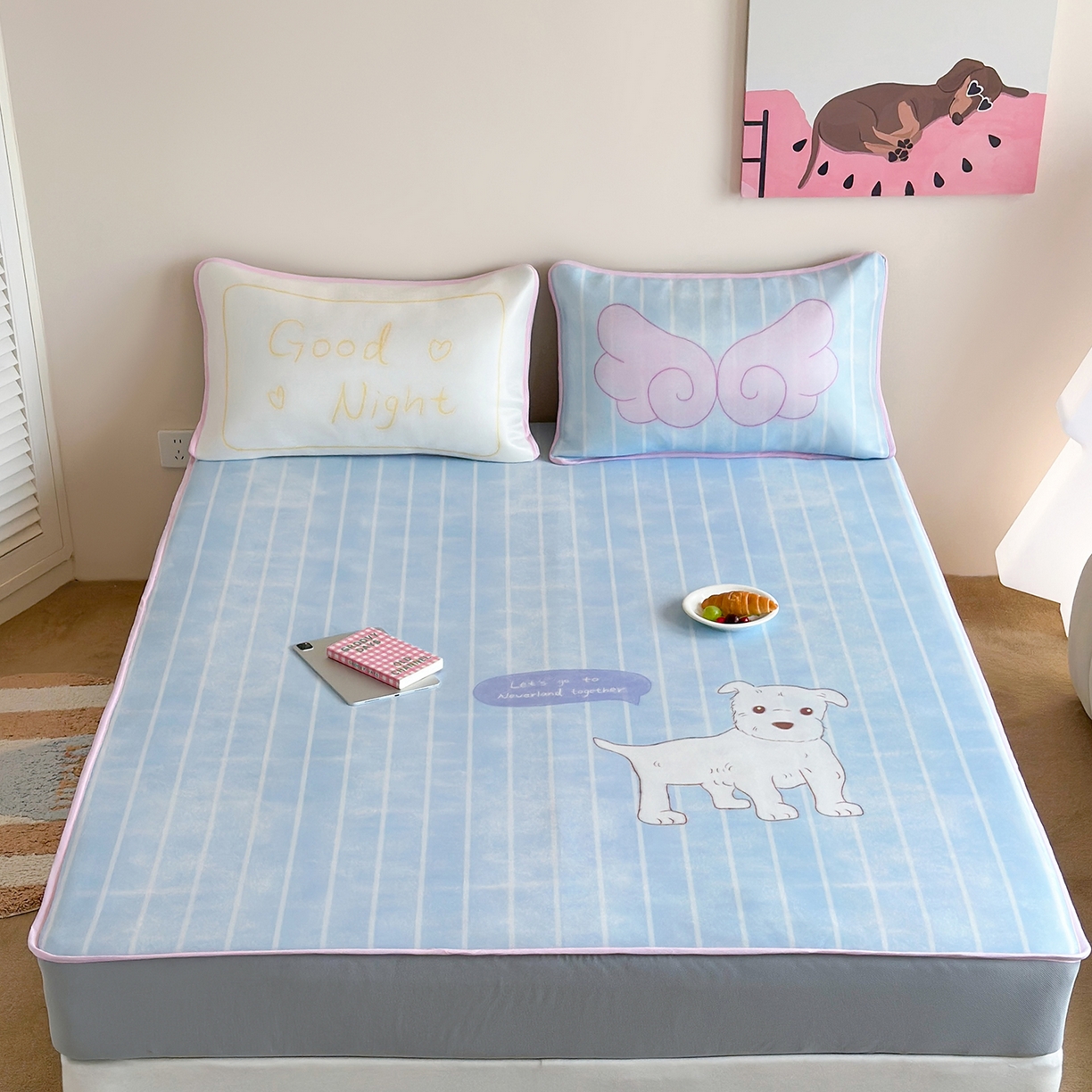 91家纺网 家纺一手货源 找家纺 （总）桃喜 2026新款数码印花冰纤维牛奶丝凉席