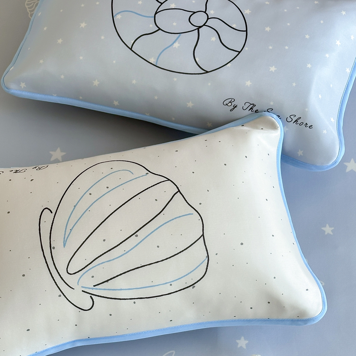 91家纺网 家纺一手货源 找家纺 桃喜 2026新款数码印花冰纤维牛奶丝凉席 海盐贝壳