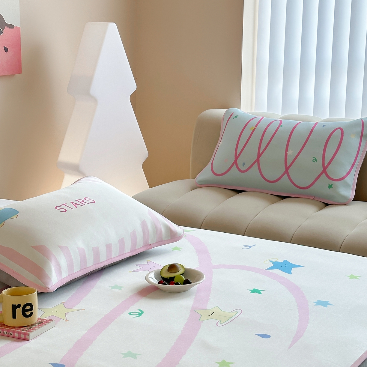 91家纺网 家纺一手货源 找家纺 桃喜 2026新款数码印花冰纤维牛奶丝凉席 梦幻流星带