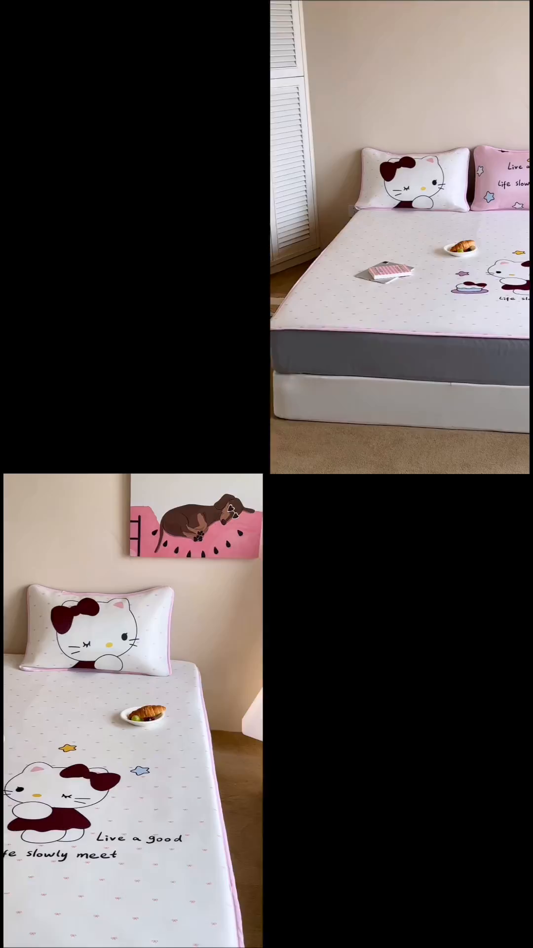 91家纺网 家纺一手货源 找家纺 桃喜 2026新款数码印花冰纤维牛奶丝凉席 甜心猫咪