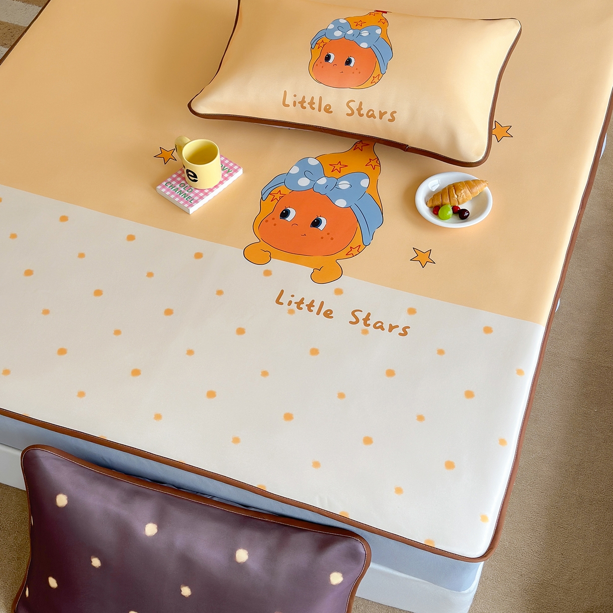 91家纺网 家纺一手货源 找家纺 桃喜 2026新款数码印花冰纤维牛奶丝凉席 星星日记