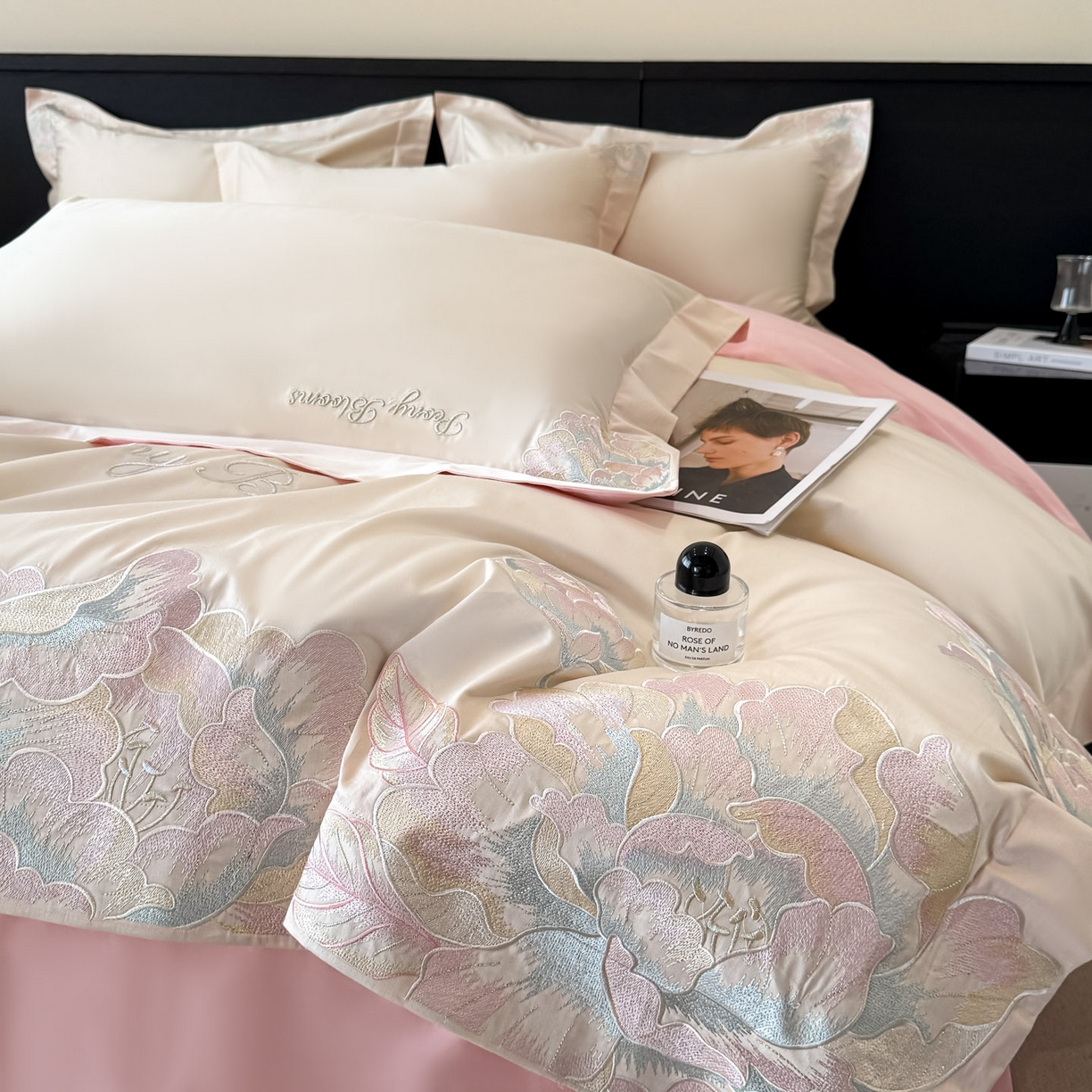 91家纺网 家纺一手货源 找家纺 （总）卡初家居（原微来） 2026新款A类母婴级亲肤棉绣花四件套-锦上添花