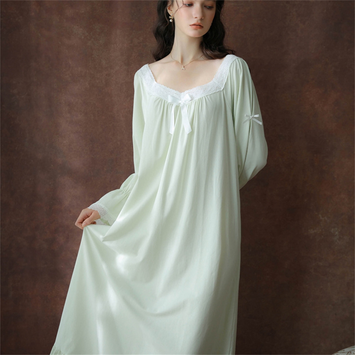 91家纺网 家纺一手货源 找家纺 （总）洛兰沙家居馆 2026新款睡裙春秋季新款长袖长裙批发跨境甜美宫廷公主法式少女宽松睡衣