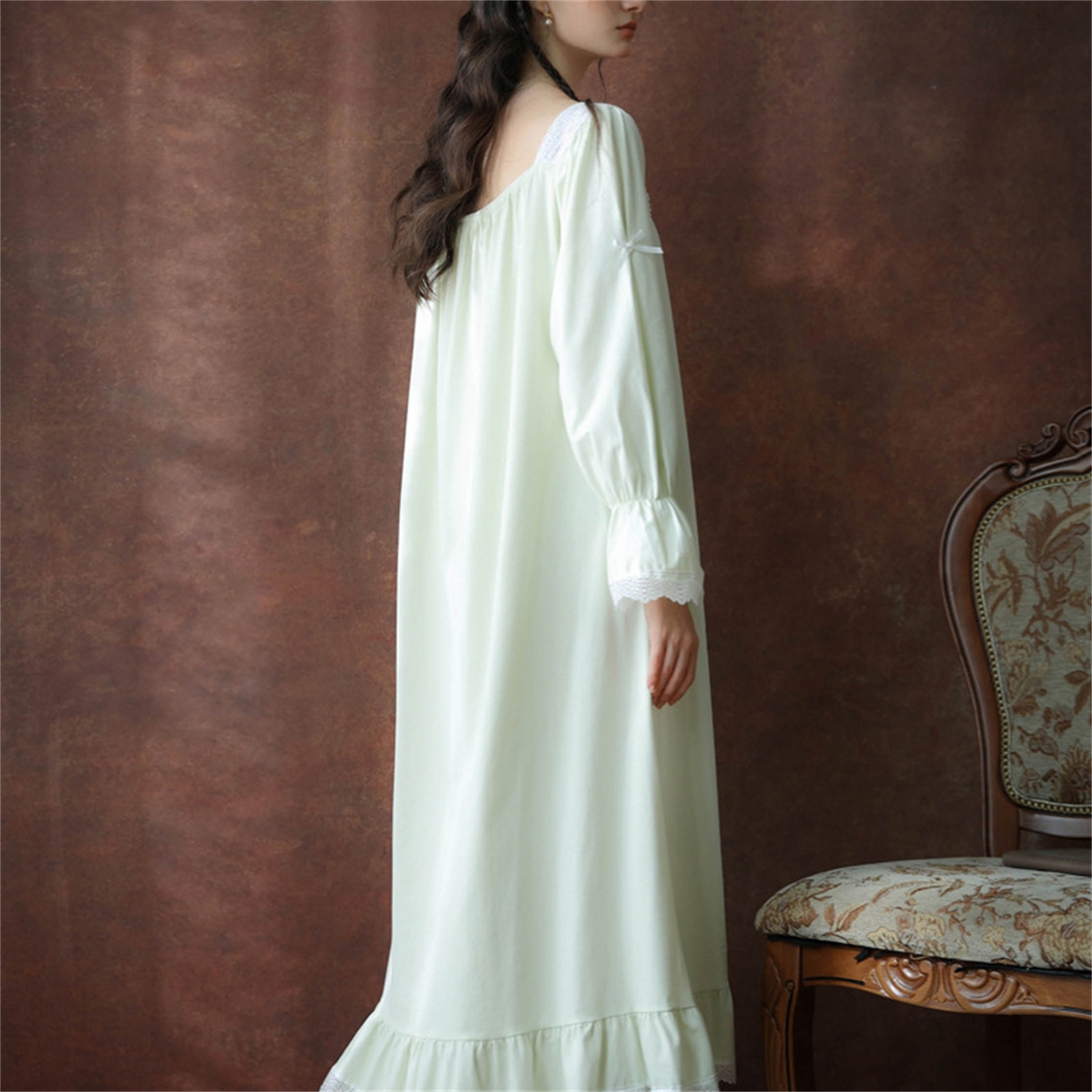 91家纺网 家纺一手货源 找家纺 （总）洛兰沙家居馆 2026新款睡裙春秋季新款长袖长裙批发跨境甜美宫廷公主法式少女宽松睡衣