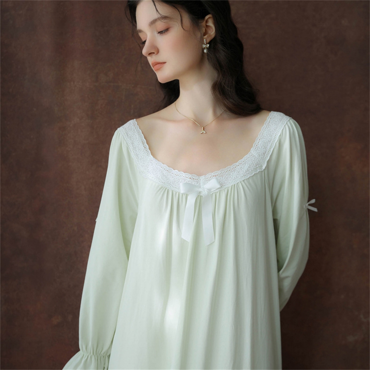 91家纺网 家纺一手货源 找家纺 （总）洛兰沙家居馆 2026新款睡裙春秋季新款长袖长裙批发跨境甜美宫廷公主法式少女宽松睡衣