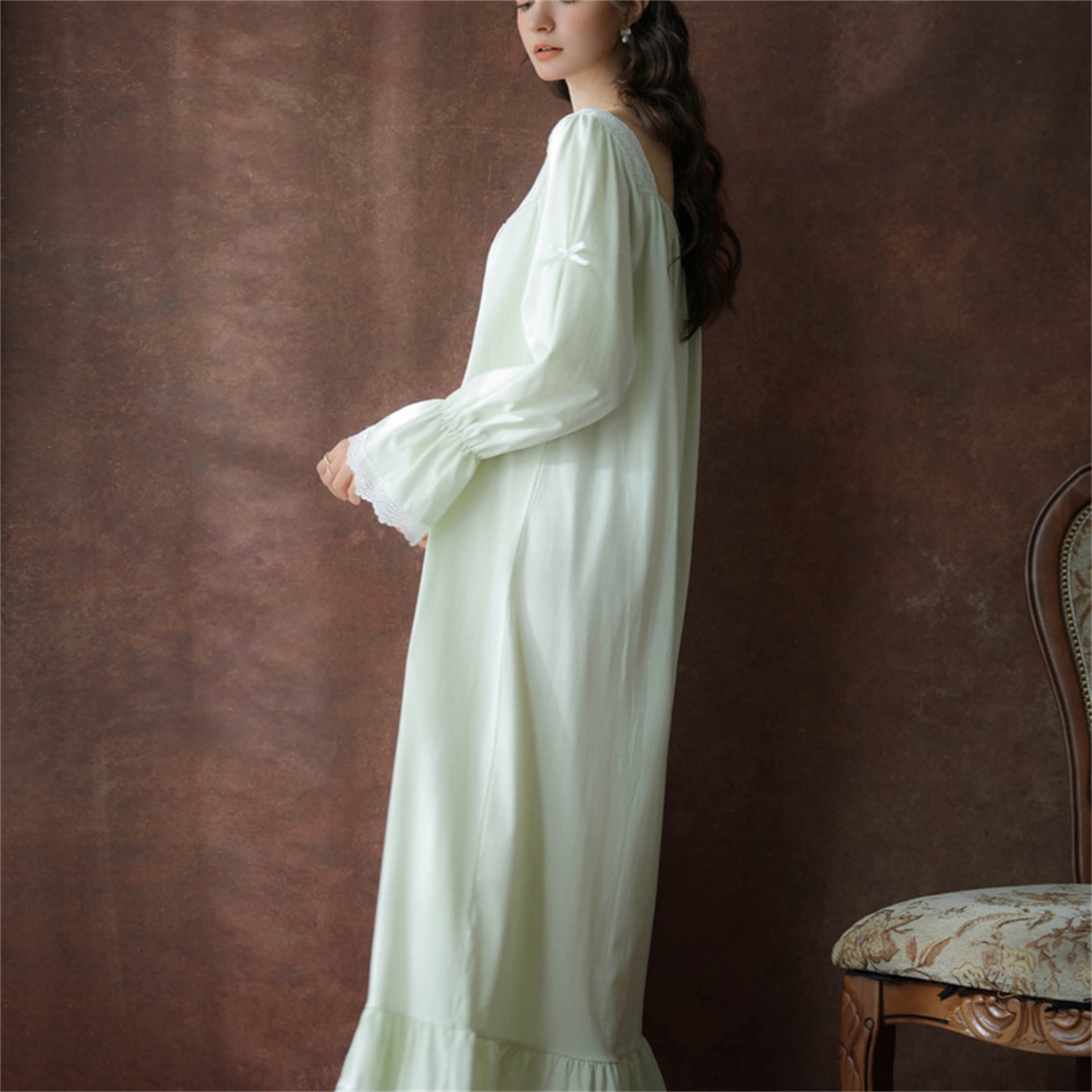 91家纺网 家纺一手货源 找家纺 （总）洛兰沙家居馆 2026新款睡裙春秋季新款长袖长裙批发跨境甜美宫廷公主法式少女宽松睡衣