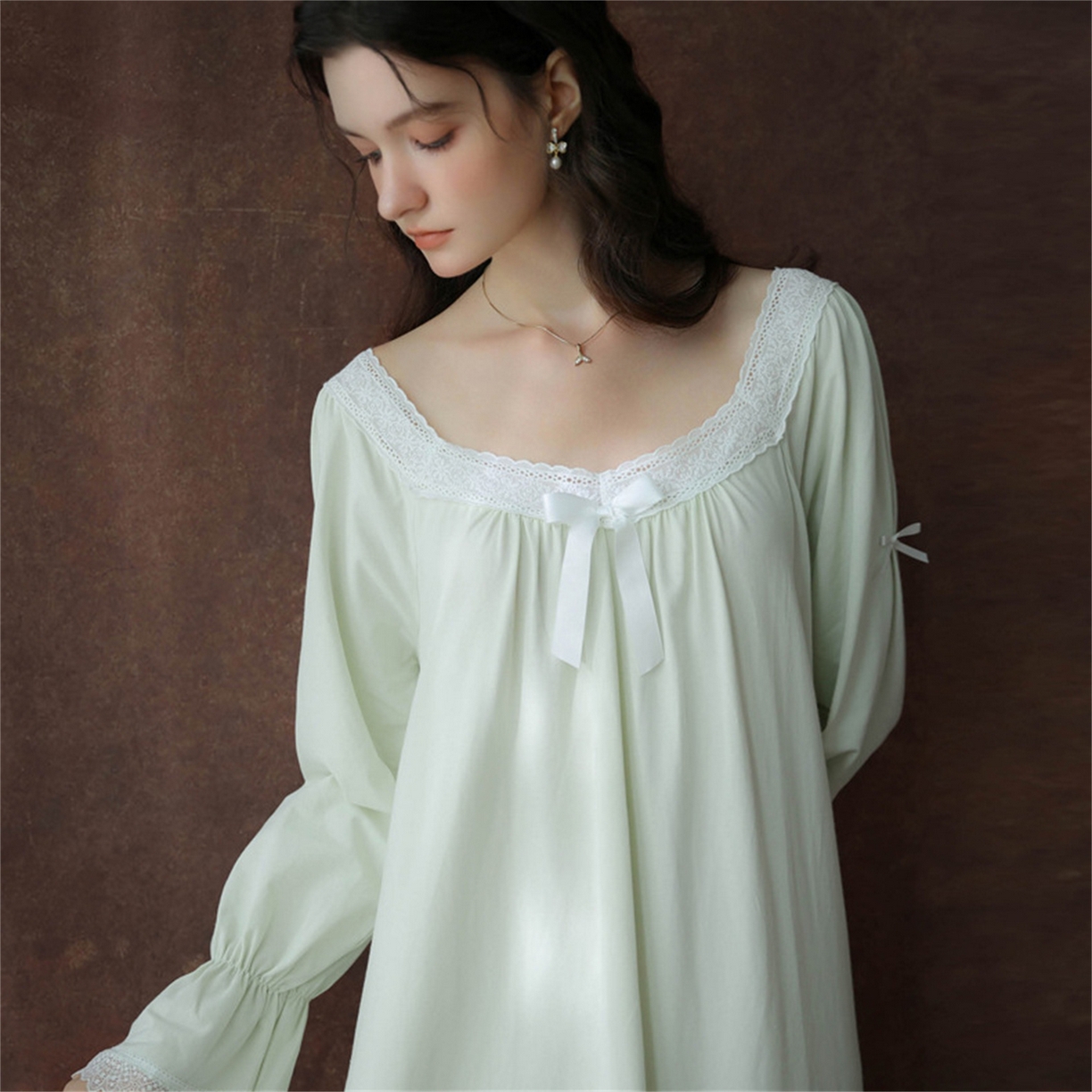 91家纺网 家纺一手货源 找家纺 （总）洛兰沙家居馆 2026新款睡裙春秋季新款长袖长裙批发跨境甜美宫廷公主法式少女宽松睡衣