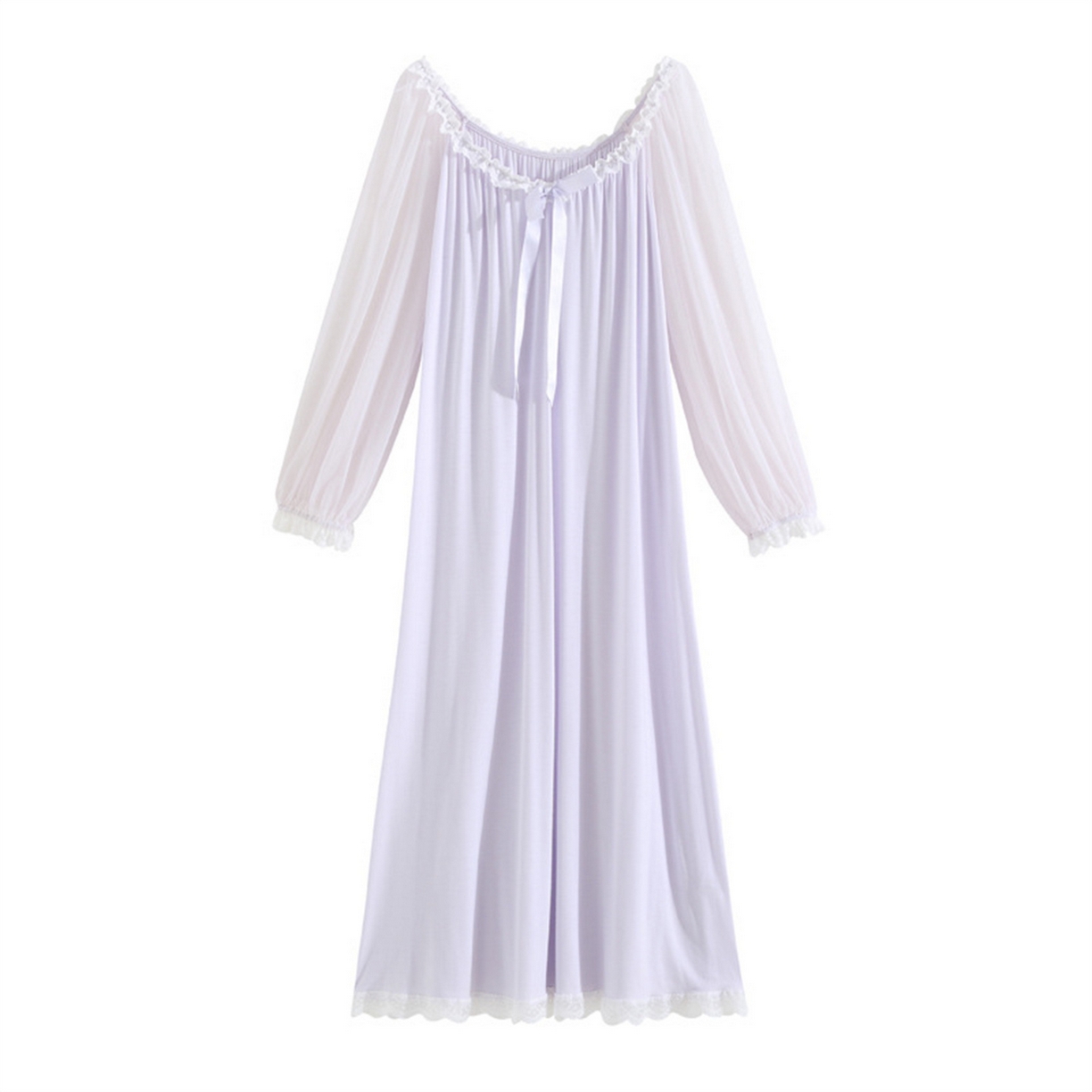 91家纺网 家纺一手货源 找家纺 （总）洛兰沙家居馆 2026新款宫廷公主风睡裙春秋长袖法式蕾丝家居高级感性感睡衣甜美少女长裙