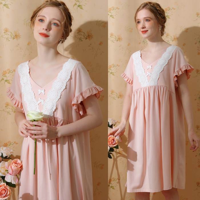 91家纺网 家纺一手货源 找家纺 （总）洛兰沙家居馆 2026新款清仓捡漏法式春夏睡裙少女薄款宽松大码跨境出口批发家居服尺码联系工厂客服