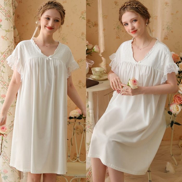 91家纺网 家纺一手货源 找家纺 （总）洛兰沙家居馆 2026新款清仓捡漏法式春夏睡裙少女薄款宽松大码跨境出口批发家居服尺码联系工厂客服