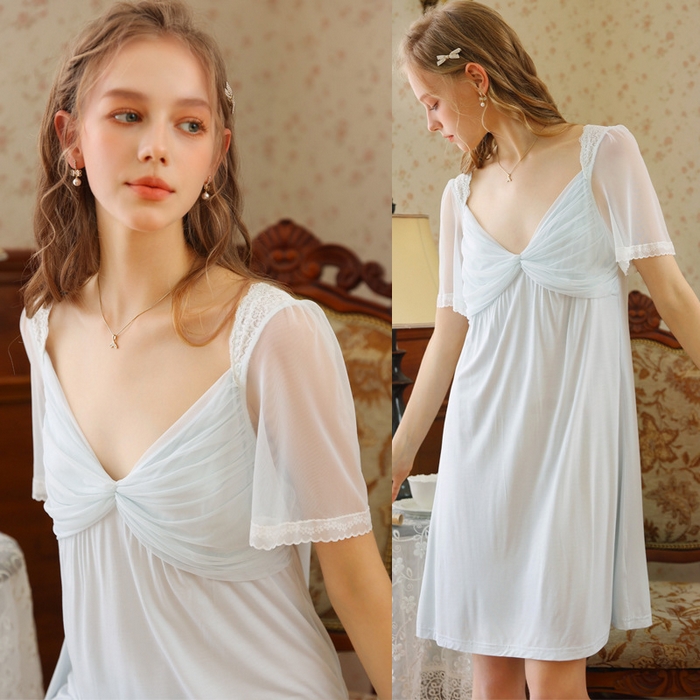 91家纺网 家纺一手货源 找家纺 （总）洛兰沙家居馆 2026新款清仓捡漏法式春夏睡裙少女薄款宽松大码跨境出口批发家居服尺码联系工厂客服