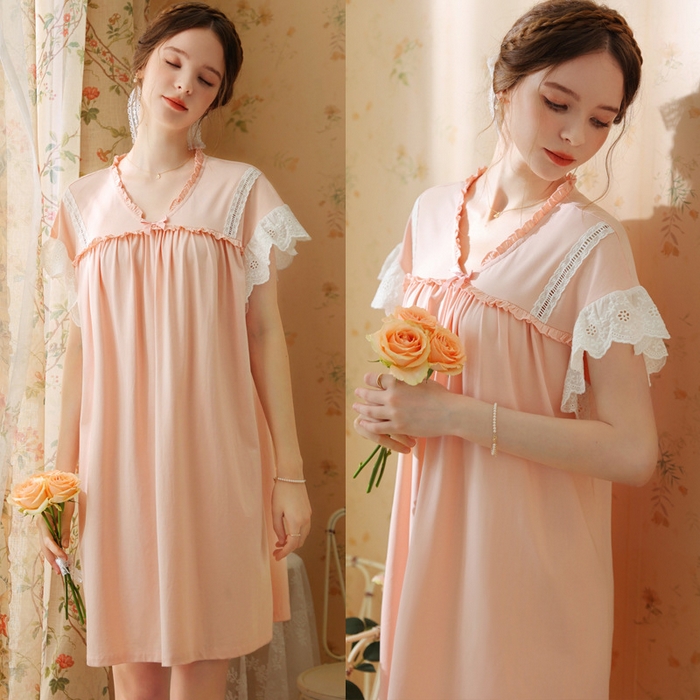 91家纺网 家纺一手货源 找家纺 （总）洛兰沙家居馆 2026新款清仓捡漏法式春夏睡裙少女薄款宽松大码跨境出口批发家居服尺码联系工厂客服