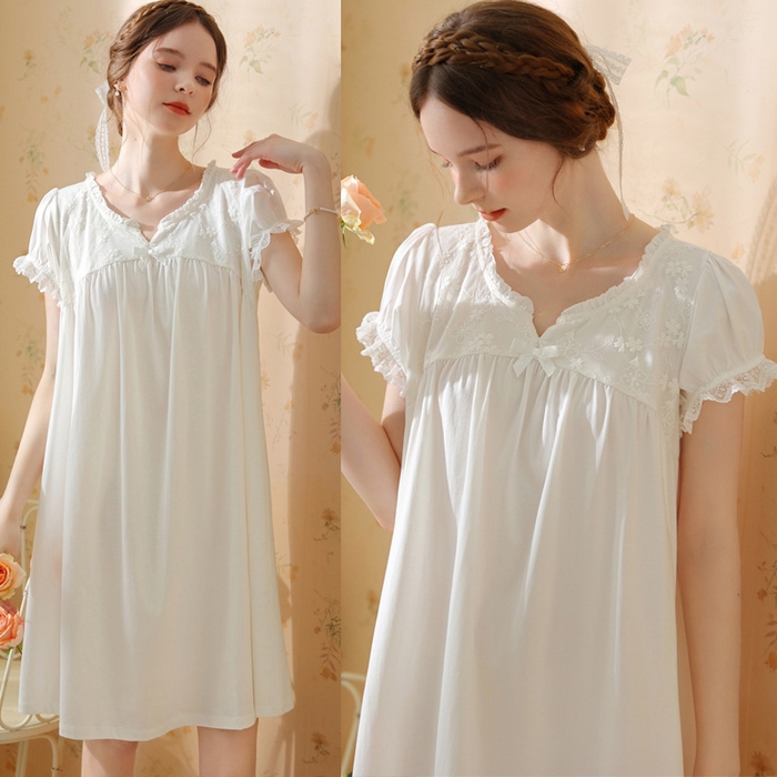 91家纺网 家纺一手货源 找家纺 （总）洛兰沙家居馆 2026新款清仓捡漏法式春夏睡裙少女薄款宽松大码跨境出口批发家居服尺码联系工厂客服