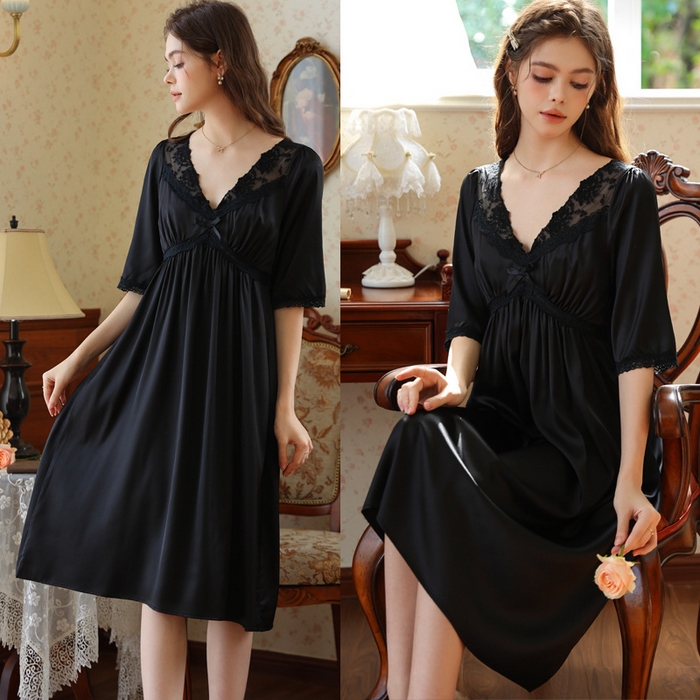 91家纺网 家纺一手货源 找家纺 （总）洛兰沙家居馆 2026新款清仓捡漏法式春夏睡裙少女薄款宽松大码跨境出口批发家居服尺码联系工厂客服