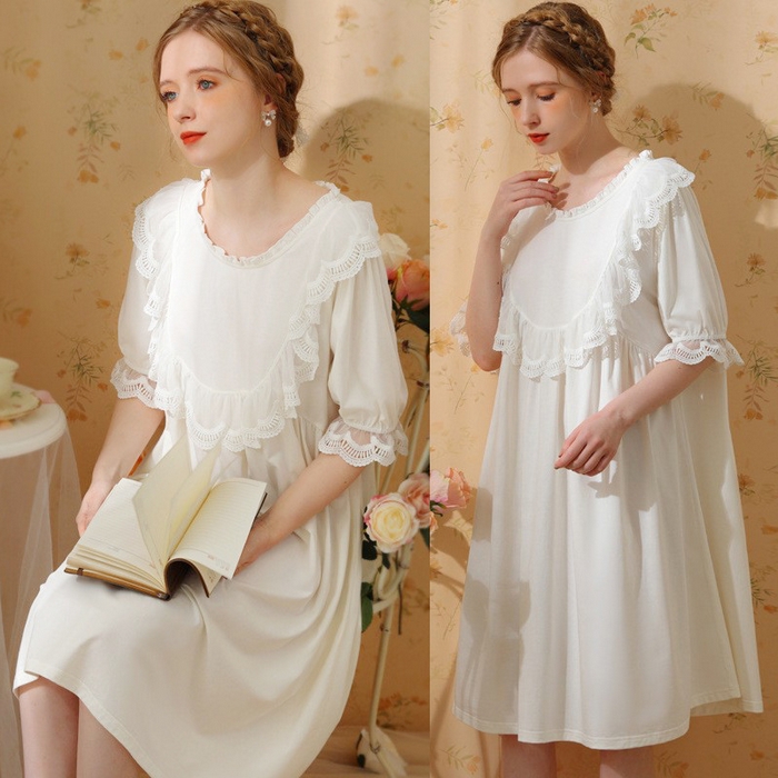 91家纺网 家纺一手货源 找家纺 （总）洛兰沙家居馆 2026新款清仓捡漏法式春夏睡裙少女薄款宽松大码跨境出口批发家居服尺码联系工厂客服