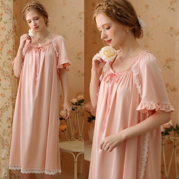 91家纺网 家纺一手货源 找家纺 （总）洛兰沙家居馆 2026新款清仓捡漏法式春夏睡裙少女薄款宽松大码跨境出口批发家居服尺码联系工厂客服