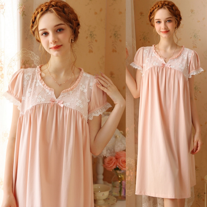 91家纺网 家纺一手货源 找家纺 （总）洛兰沙家居馆 2026新款清仓捡漏法式春夏睡裙少女薄款宽松大码跨境出口批发家居服尺码联系工厂客服