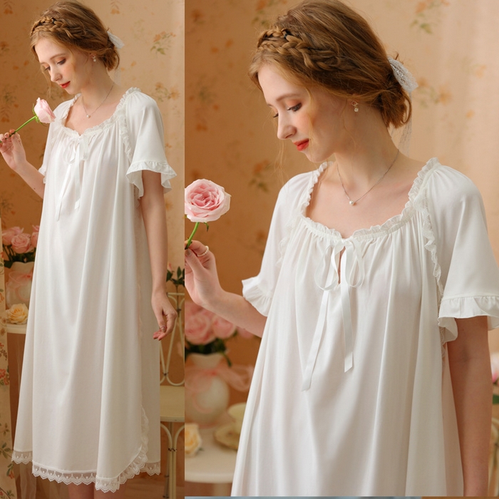 91家纺网 家纺一手货源 找家纺 （总）洛兰沙家居馆 2026新款清仓捡漏法式春夏睡裙少女薄款宽松大码跨境出口批发家居服尺码联系工厂客服