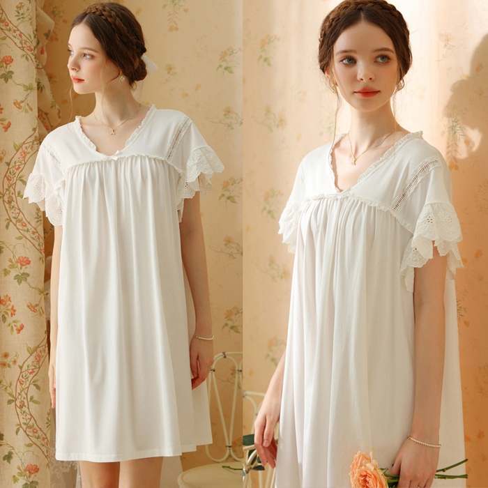 91家纺网 家纺一手货源 找家纺 （总）洛兰沙家居馆 2026新款清仓捡漏法式春夏睡裙少女薄款宽松大码跨境出口批发家居服尺码联系工厂客服