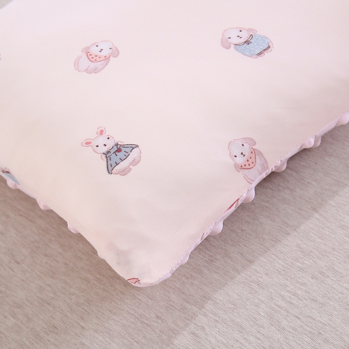 91家纺网 家纺一手货源 找家纺 （总）珍贝家纺 2026新款A面凉感丝+B面豆豆绒枕头枕套+枕芯儿童枕学生枕枕头枕芯