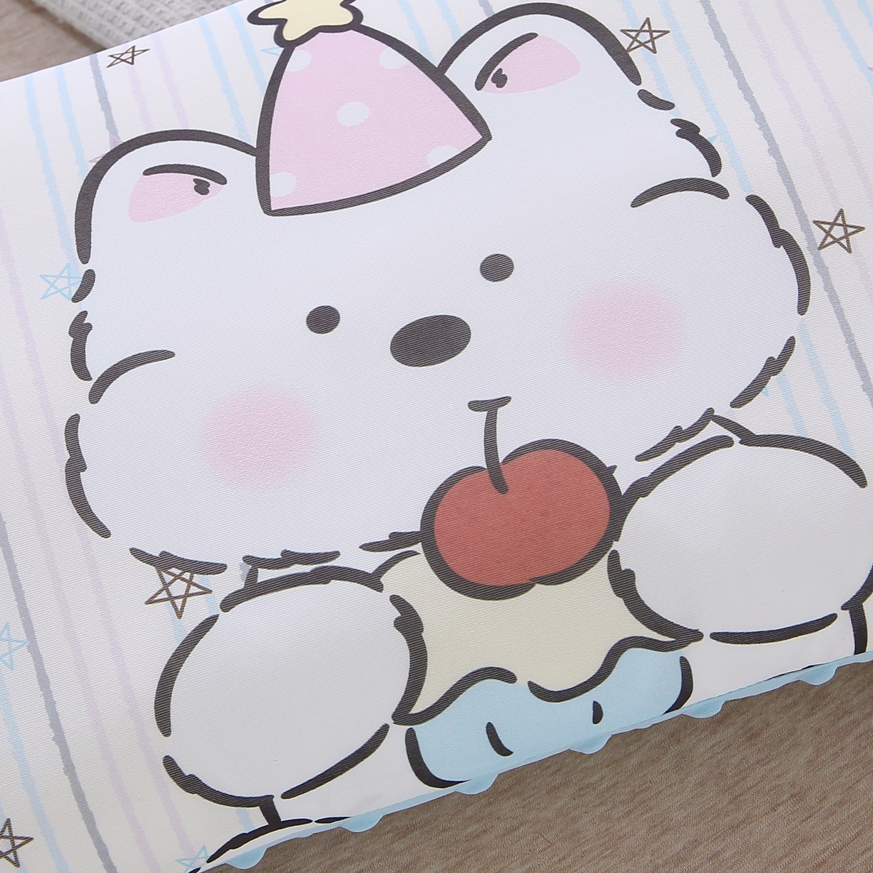 91家纺网 家纺一手货源 找家纺 珍贝家纺 2026新款A面凉感丝+B面豆豆绒枕头枕套+枕芯儿童枕学生枕枕头枕芯 凉感--西瓜地