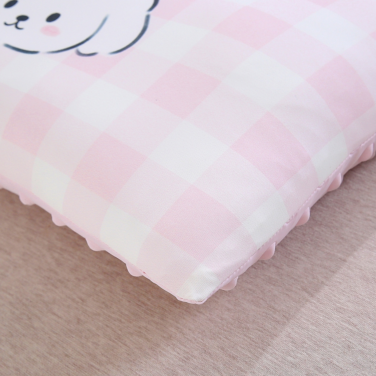 91家纺网 家纺一手货源 找家纺 珍贝家纺 2026新款A面凉感丝+B面豆豆绒枕头枕套+枕芯儿童枕学生枕枕头枕芯 凉感--小比熊