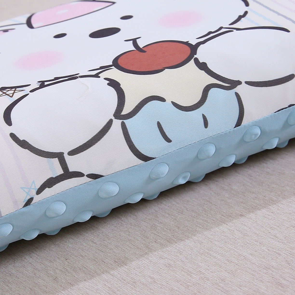 91家纺网 家纺一手货源 找家纺 珍贝家纺 2026新款A面凉感丝+B面豆豆绒枕头枕套+枕芯儿童枕学生枕枕头枕芯 凉感--西瓜地