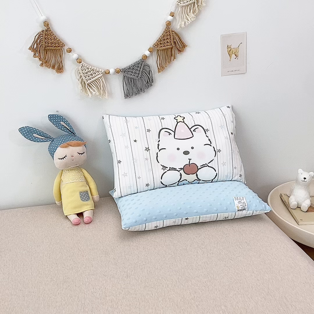 91家纺网 家纺一手货源 找家纺 珍贝家纺 2026新款A面凉感丝+B面豆豆绒枕头枕套+枕芯儿童枕学生枕枕头枕芯 凉感--西瓜地