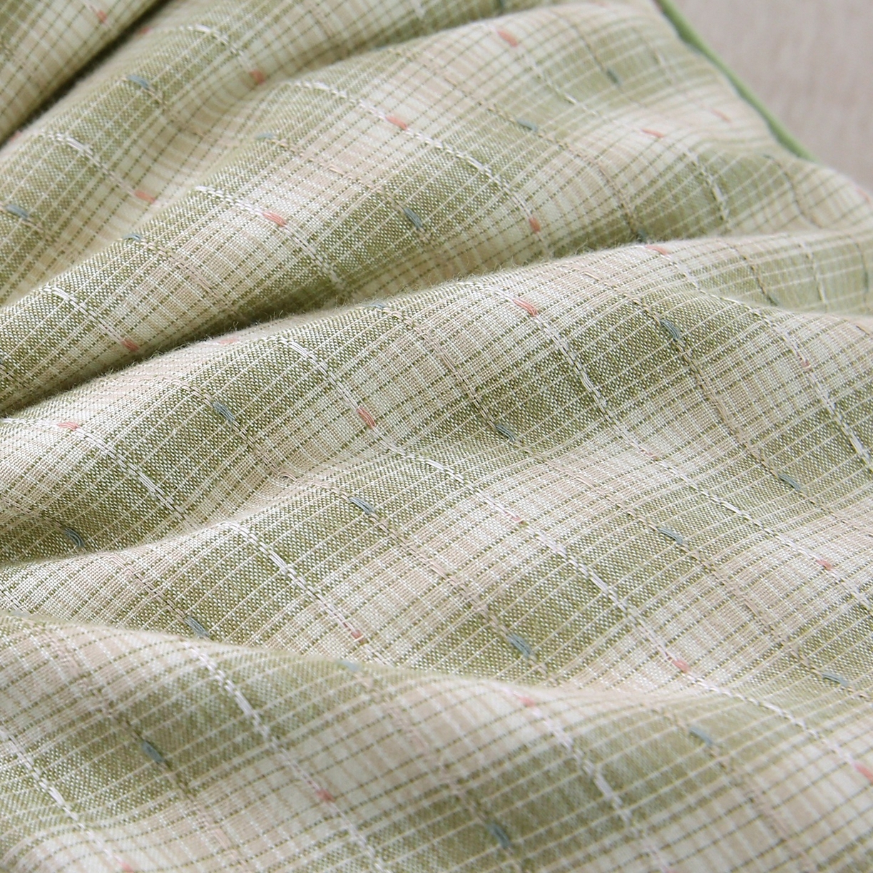 91家纺网 家纺一手货源 找家纺 珍贝家纺 2026新款全棉水洗棉贴布绣荞麦枕枕头枕芯-短尾兔 短尾兔-绿