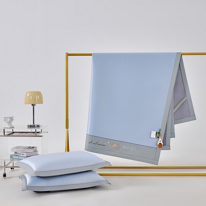 91家纺网 家纺一手货源 找家纺 小牛席业 2026春夏新款双PE高凉感-薄荷清凉冰丝席席子凉席 蓝色