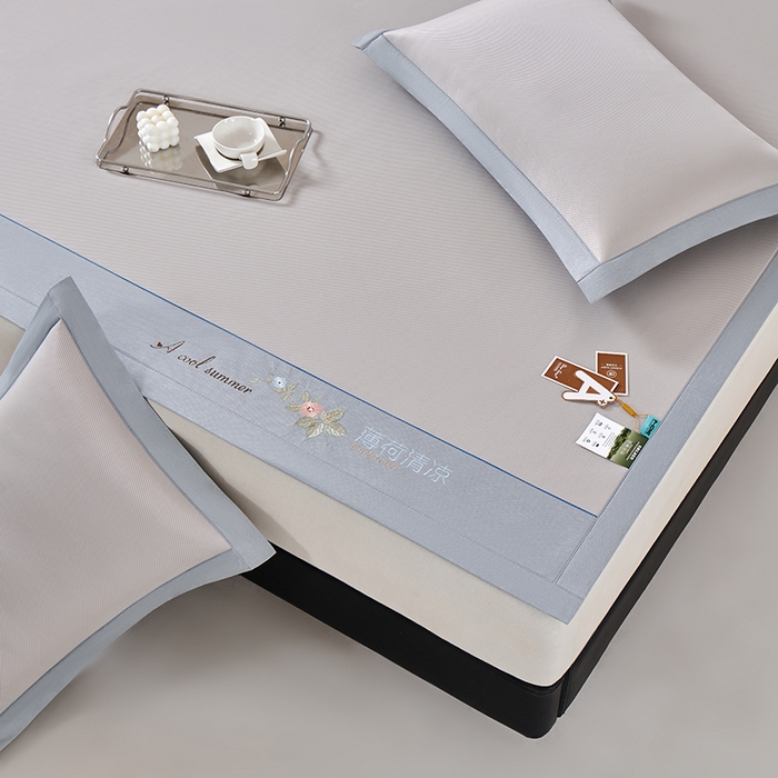 91家纺网 家纺一手货源 找家纺 小牛席业 2026春夏新款双PE高凉感-薄荷清凉冰丝席席子凉席 香槟