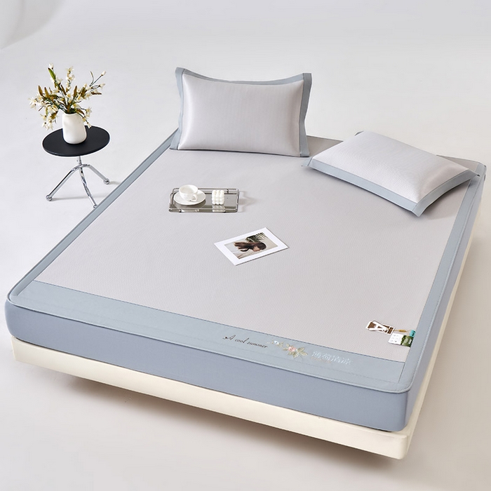 91家纺网 家纺一手货源 找家纺 （总）小牛席业 2026春夏新款双PE高凉感-薄荷清凉冰丝席席子凉席-床笠款