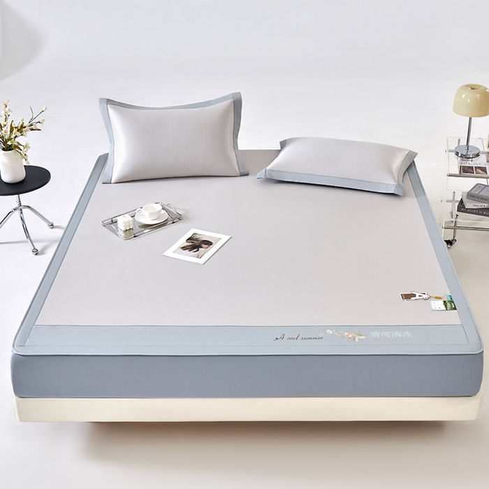 91家纺网 家纺一手货源 找家纺 （总）小牛席业 2026春夏新款双PE高凉感-薄荷清凉冰丝席席子凉席-床笠款