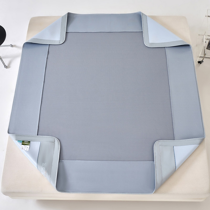 91家纺网 家纺一手货源 找家纺 小牛席业 2026春夏新款双PE高凉感-薄荷清凉冰丝席席子凉席-床笠款 蓝色